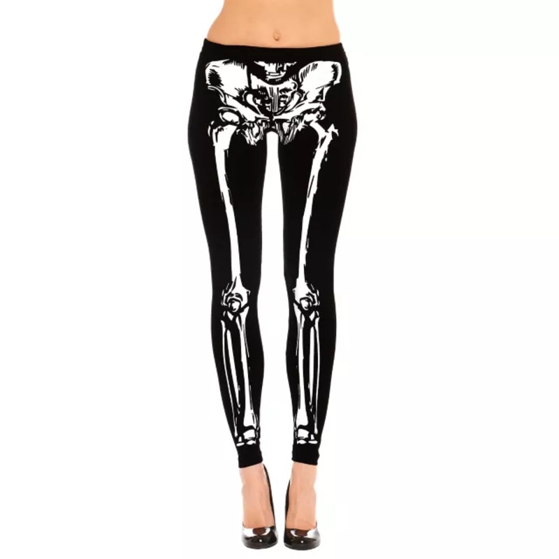 Skeleton Leggings BLACK ADULT SMALL
