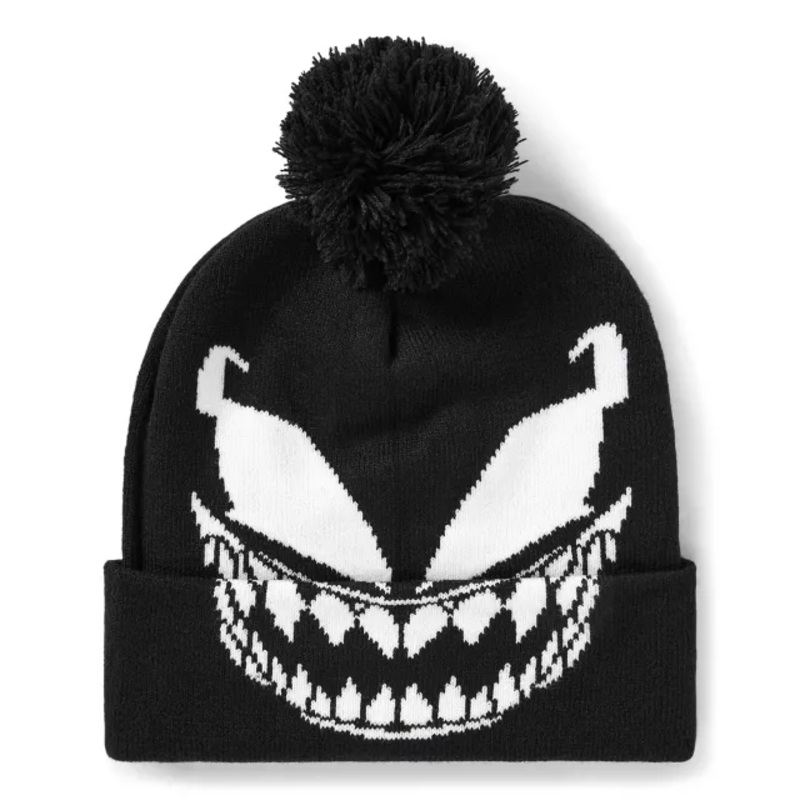 Venom Big Face Cuff Beanie Hat - Marvel BLACK AND WHITE ONE SIZE FITS MOST