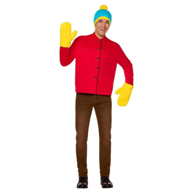 Adult Cartman Costume Kit - South Park RED/YELLOW ADULT MEDIUM