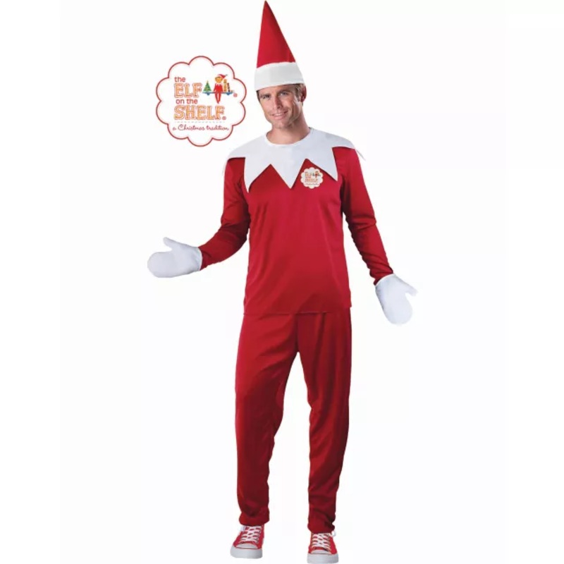 Adult Elf On The Shelf Costume RED GENERAL MEDIUM