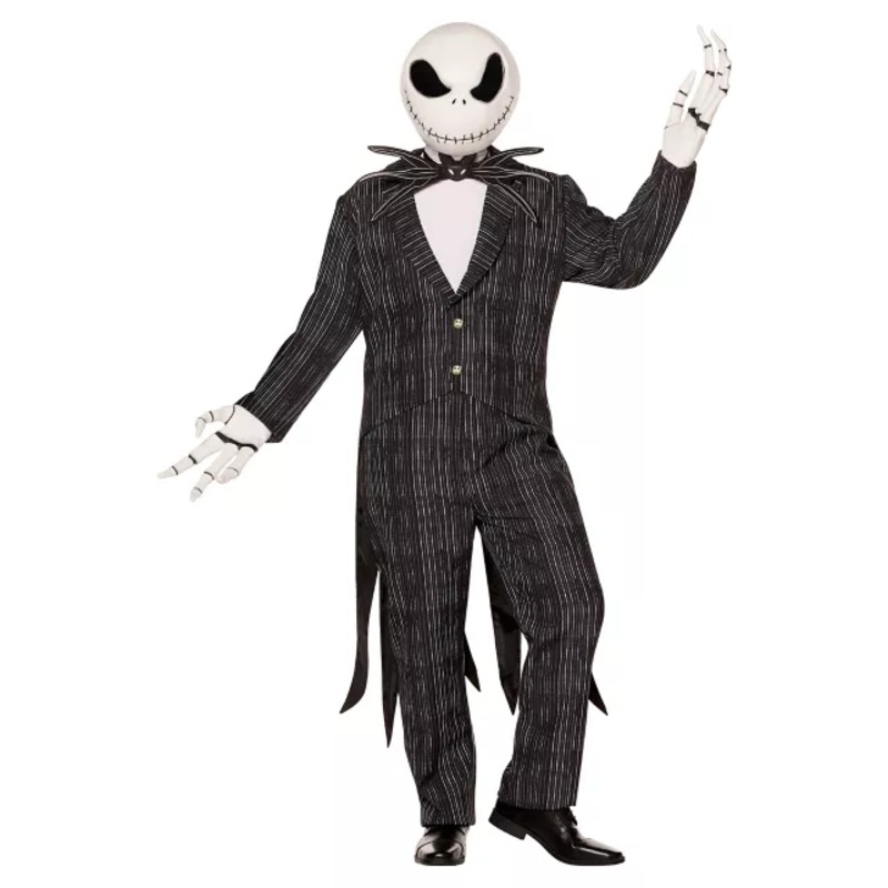 Adult Jack Skellington Plus Size Costume Deluxe - The Nightmare Before Christmas BLACK AND WHITE 2X