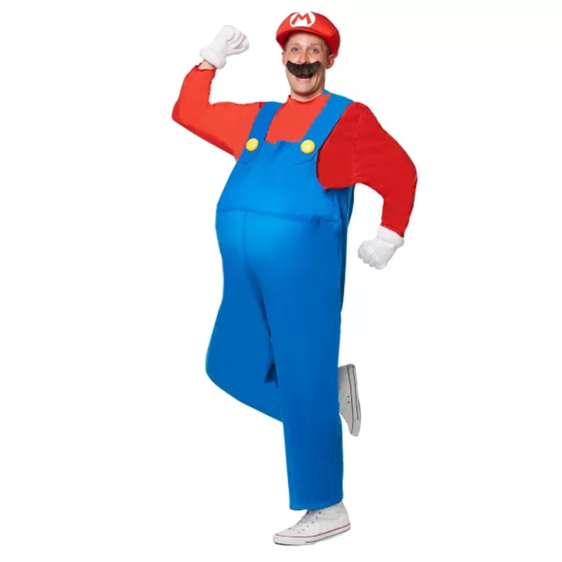 Adult Mario Costume - Mario Bros MULTI-COLOR ONE SIZE FITS MOST
