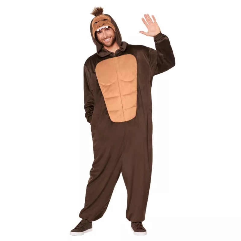 Adult Sasquatch Jumpsuit BROWN ONE SIZE FITS MOST