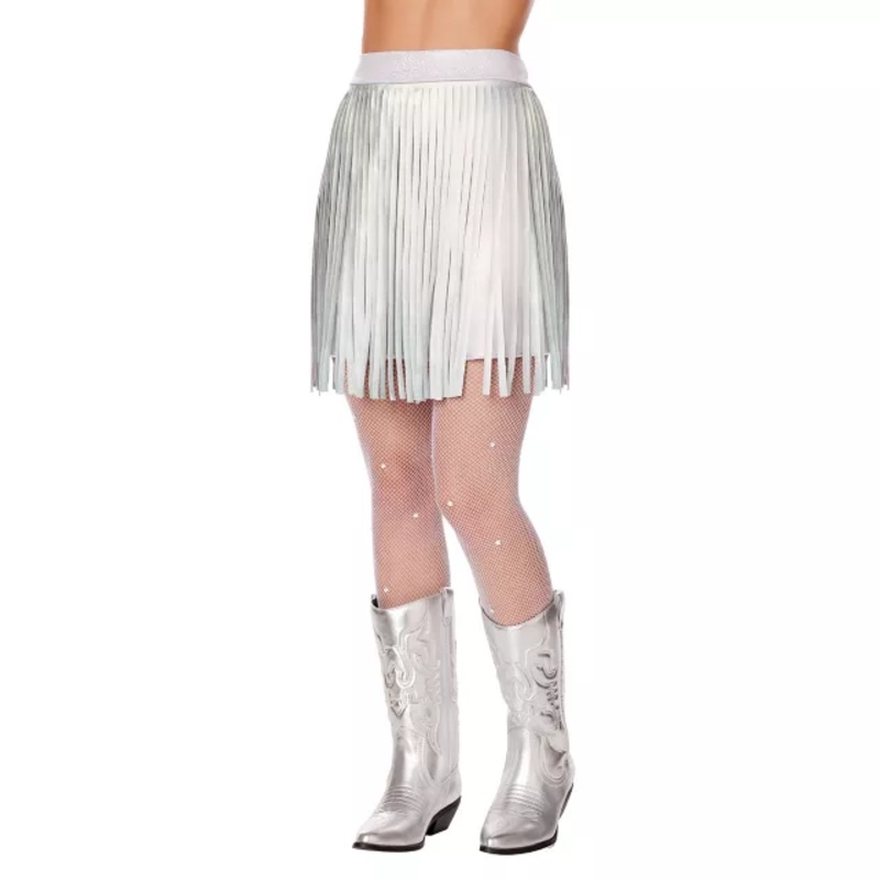 Adult Space Cowgirl Fishnet Tights WHITE PLUS SIZE