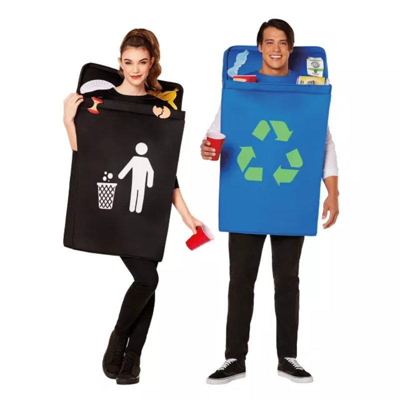 Adult Trashy Couple Costume BLACK AND  BLUE ONE SIZE FITS MOST