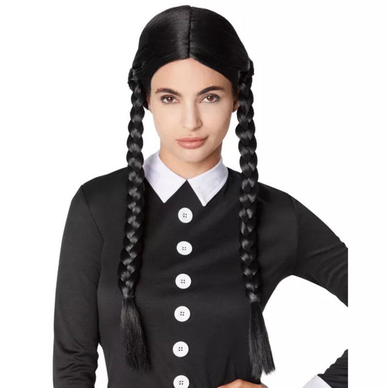 Adult Wednesday Addams Wig - The Addams Family BLACK ONE SIZE FITS MOST