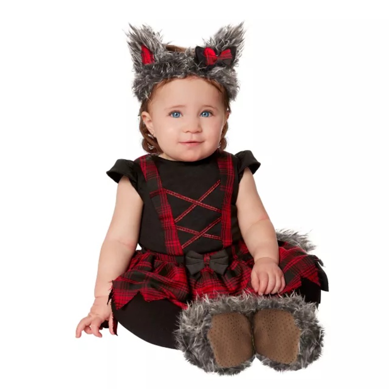 Baby Lil Wolf Costume RED/GREY 0 TO 6 MONTHS