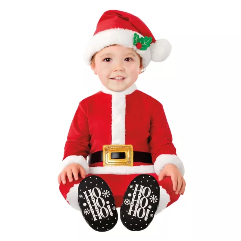 Baby Santa Clause Jumpsuit Costume RED AND WHITE 0 TO 6 MONTHS