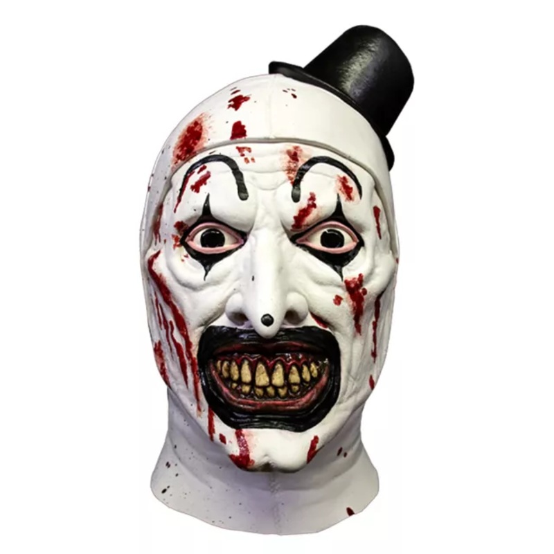 Bloody Art the Clown Full Mask  Terrifier WHITE ONE SIZE FITS MOST
