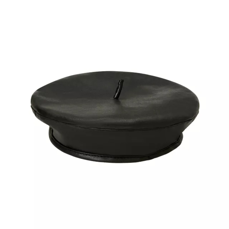 Faux Leather Beret BLACK ONE SIZE FITS MOST