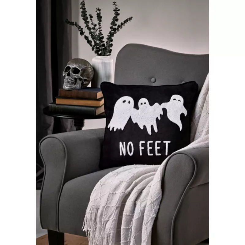 Ghost Print Pillow Cover BLACK AND WHITE ONE SIZE FITS MOST