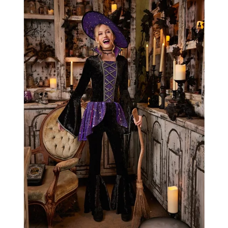 Kids Dark Magic Witch Costume BLACK CHILD SMALL