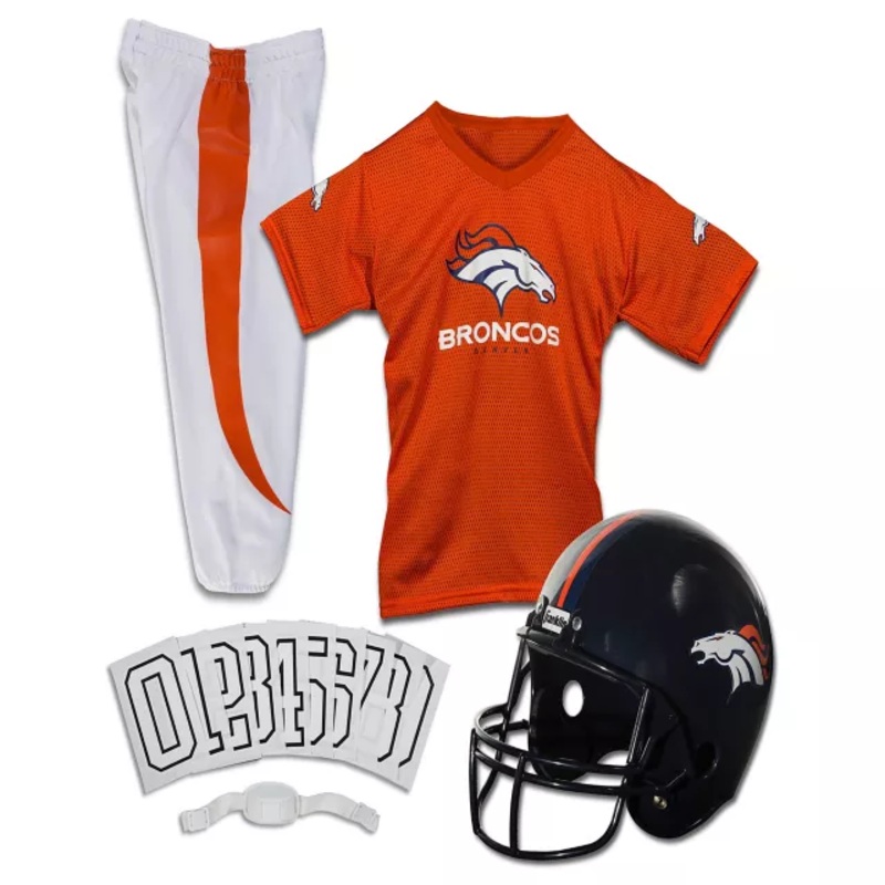 Kids Denver Broncos NFL Deluxe Uniform Costume - Franklin Sports ORANGE/BLUE YOUTH SMALL
