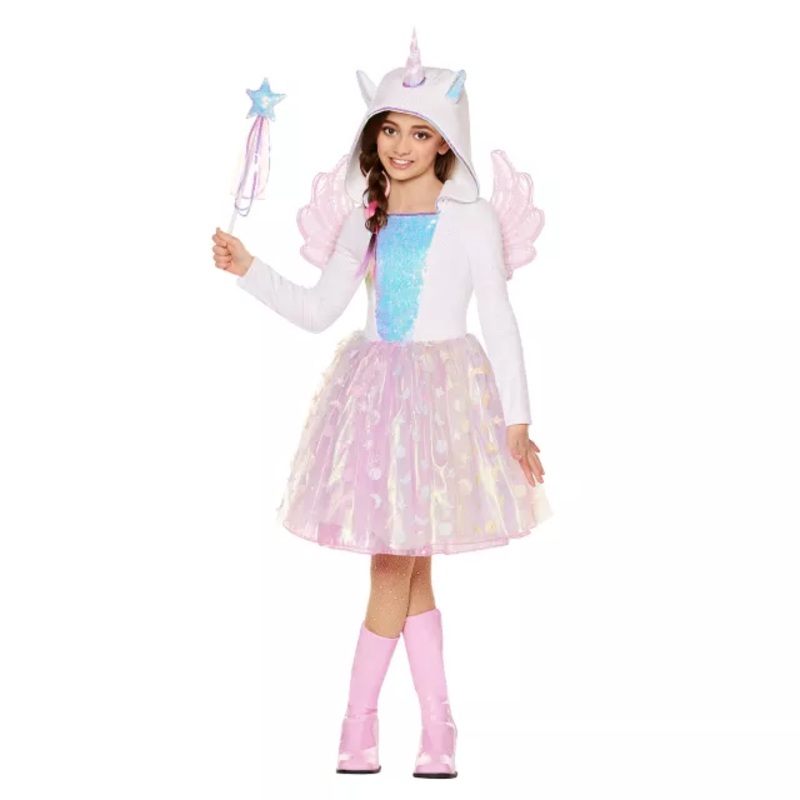 Kids White Unicorn Dress Costume WHITE CHILD EXTRA SM