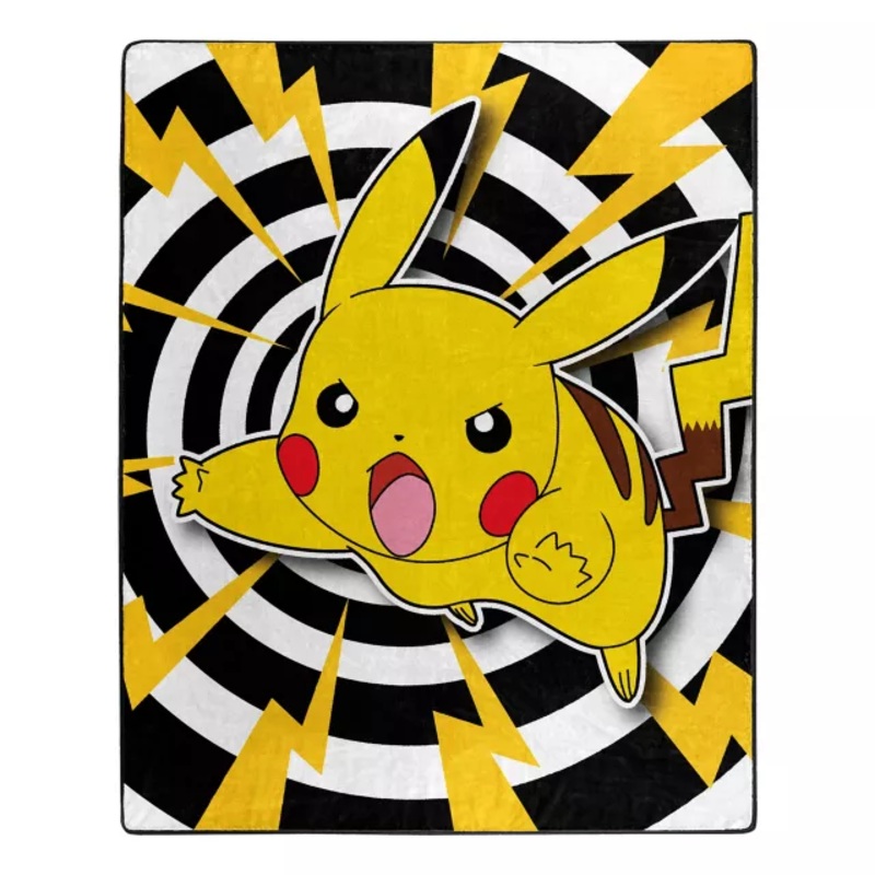 Pikachu Lightning Bolt Fleece Blanket - Pokmon MULTI-COLOR 46 IN X 60 IN