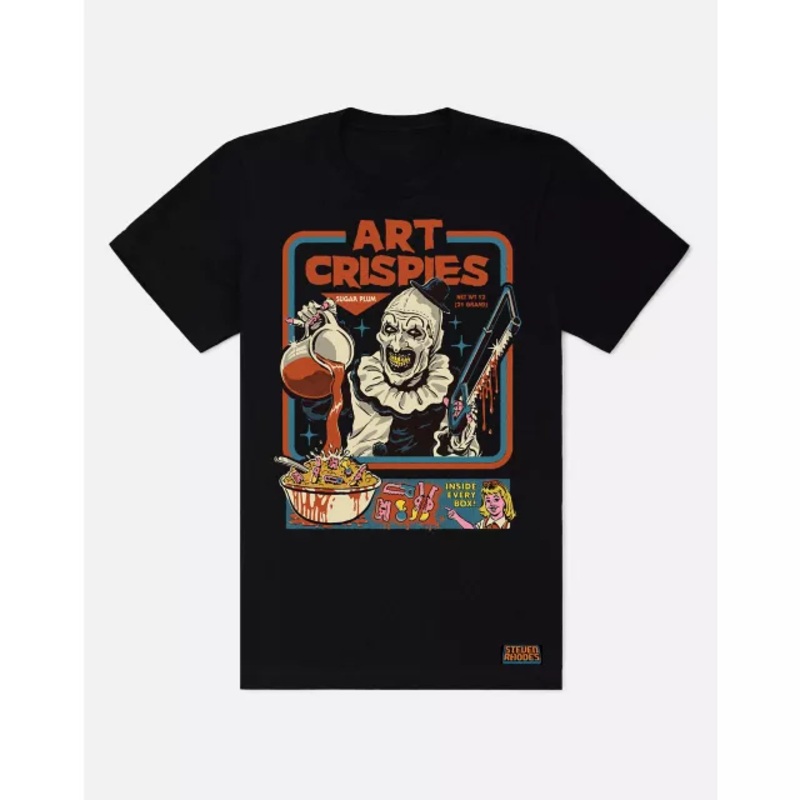 Terrifier Art Crispies T Shirt - Steven Rhodes BLACK ADULT SMALL