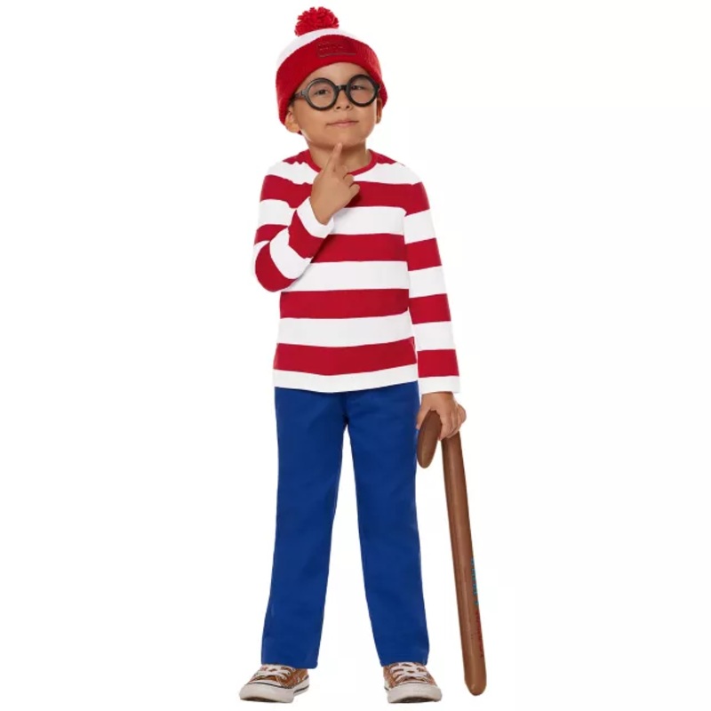 Toddler Waldo Costume - Where's Waldo? RED AND WHITE 2T