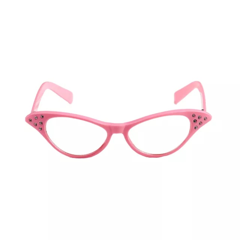 '50s Pink Rhinestone Glasses PINK ONE SIZE FITS MOST