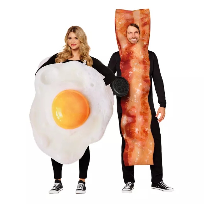 Adult Bacon and Eggs Couples Costume MULTI-COLOR SMALL/MEDIUM