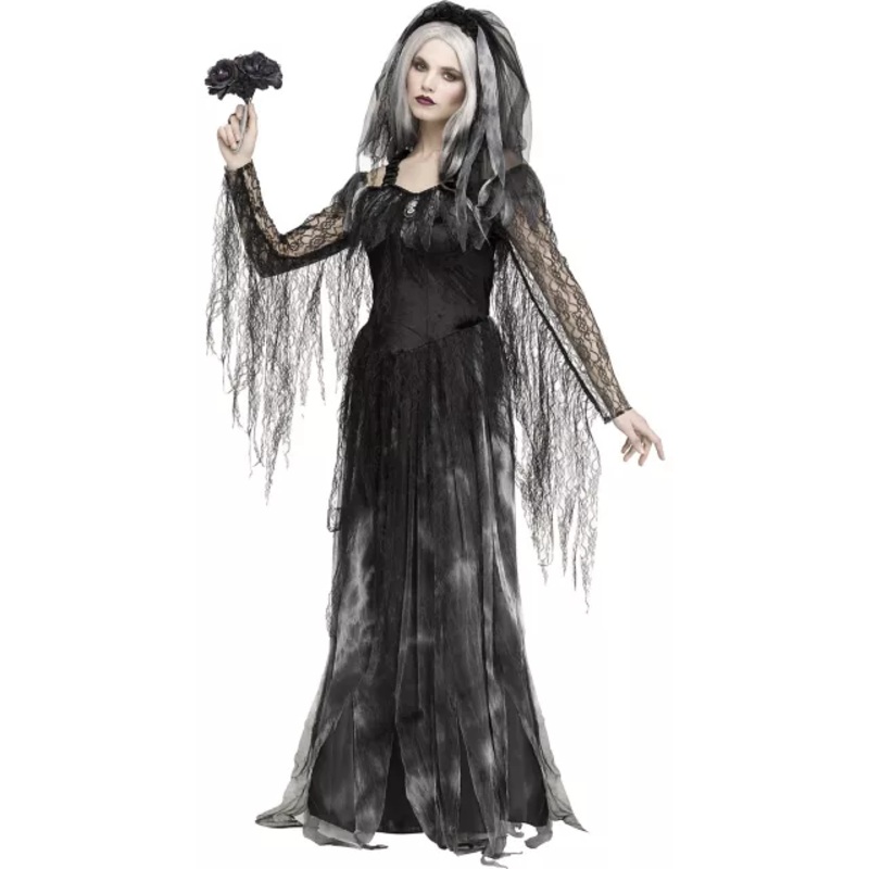 Adult Cemetery Bride Costume BLACK SMALL/MEDIUM