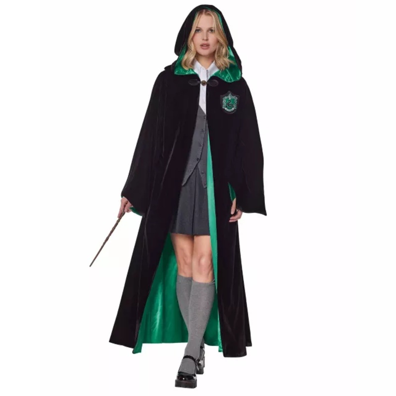 Adult Deluxe Slytherin Robe - Harry Potter BLACK ONE SIZE FITS MOST