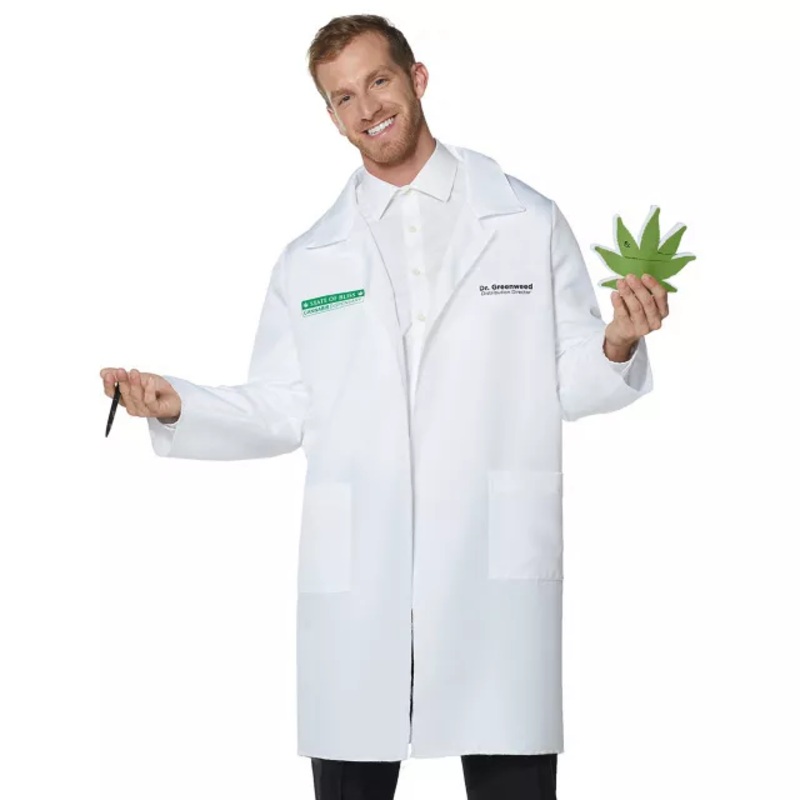 Adult Dr. Greenweed Costume WHITE ONE SIZE FITS MOST
