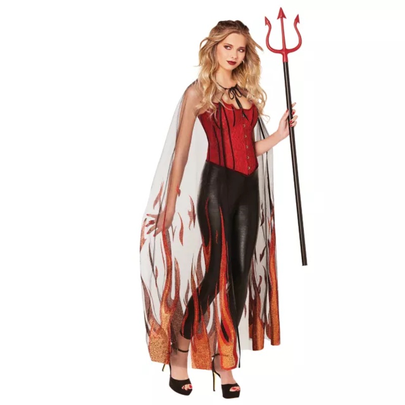 Adult Gothic Devil Cape BLACK ONE SIZE FITS MOST
