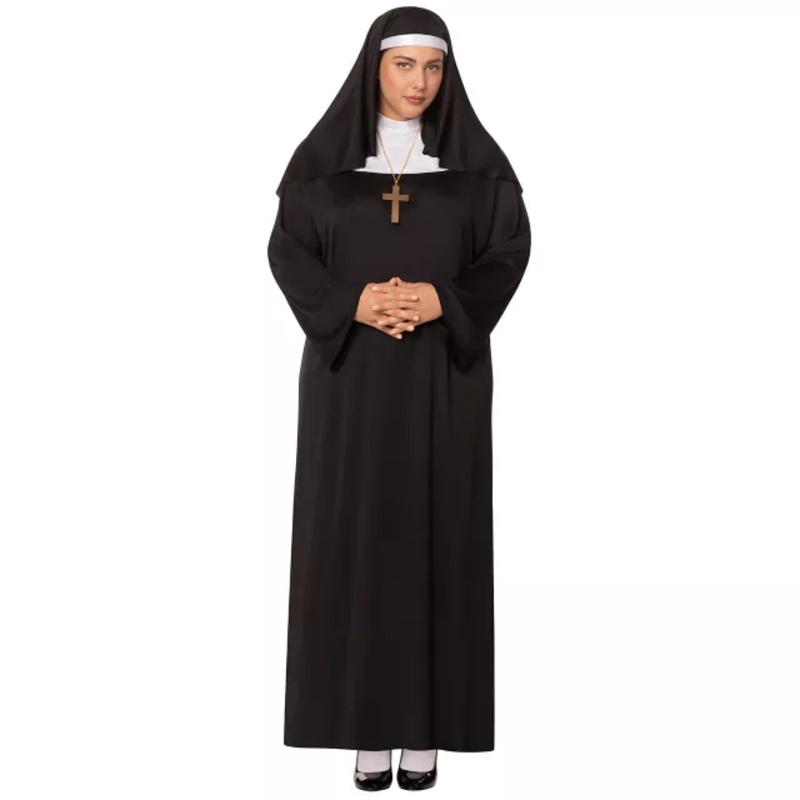 Adult Nun Plus Size Costume BLACK AND WHITE 1X