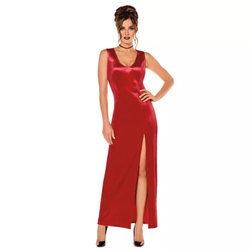 Adult Red Velour Maxi Dress RED ADULT SMALL