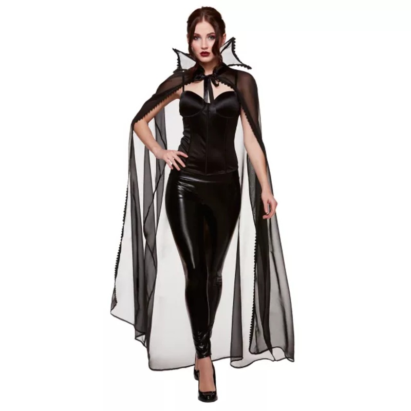 Adult Sheer Vampire Cape BLACK ONE SIZE FITS MOST