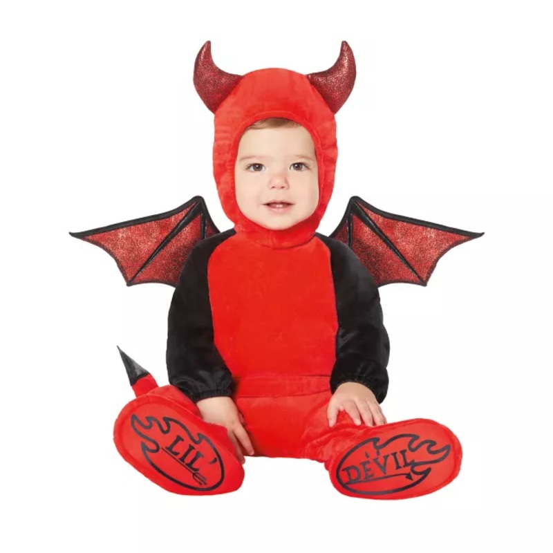 Baby Red Devil One Piece Costume RED 0 TO 6 MONTHS