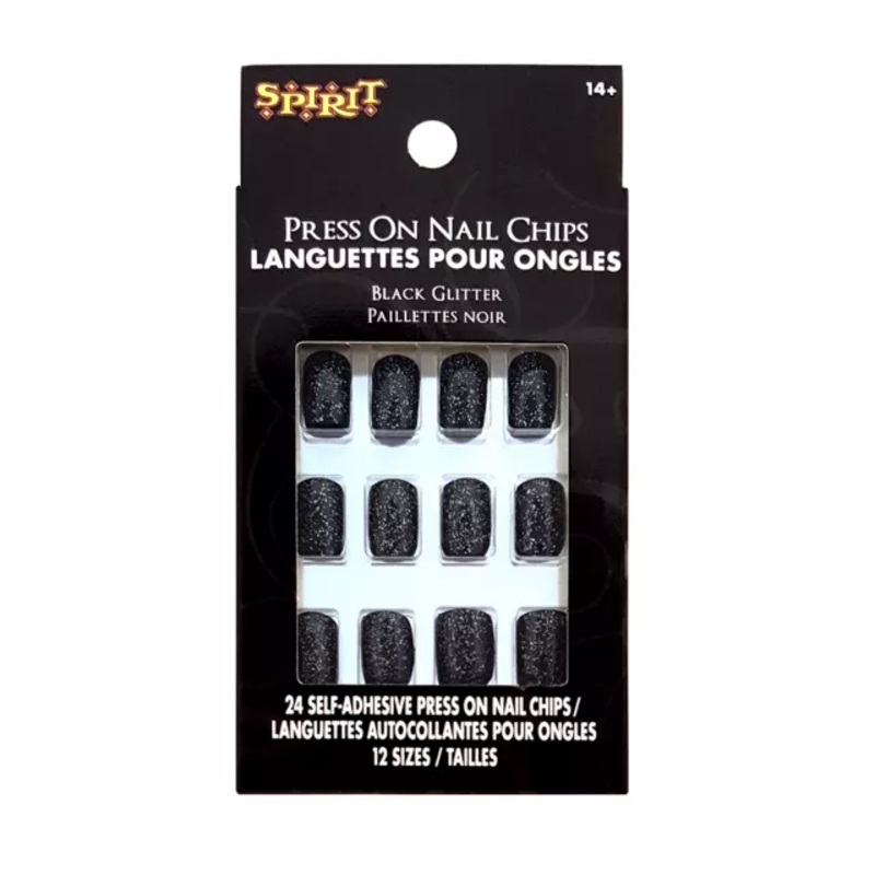Black Glitter Press On Nails BLACK ONE SIZE FITS MOST