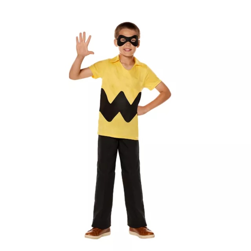 Kids Charlie Brown Costume Kit - Peanuts BLACK AND YELLOW CHILD SMALL