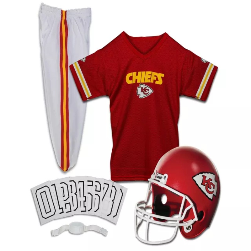 Kids Kansas City Chiefs NFL Deluxe Uniform Costume - Franklin Sports RED AND WHITE YOUTH SMALL