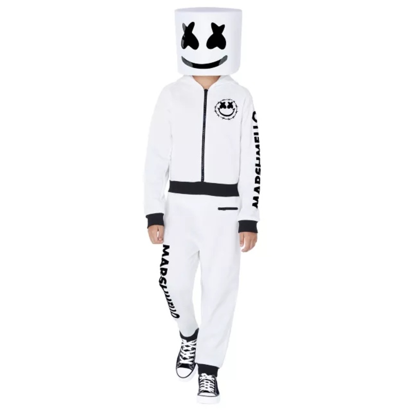 Kids Marshmello Logo Jumpsuit Costume WHITE CHILD SMALL