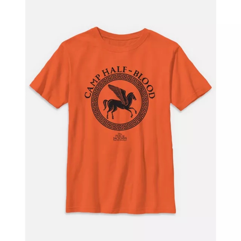 Kids Percy Jackson Camp Half-Blood Pegasus T Shirt ORANGE YOUTH MEDIUM