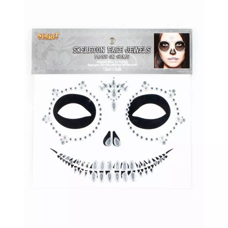 Skeleton Face Jewels CLEAR