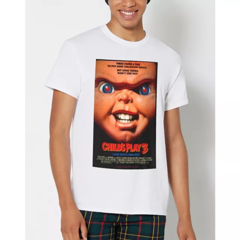 White Child's Play 3 Chucky T Shirt WHITE ADULT SMALL
