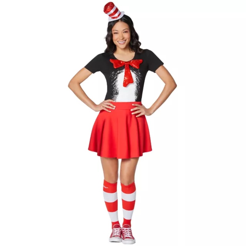 Adult Cat in the Hat Costume Kit - Dr. Seuss BLACK ADULT SMALL