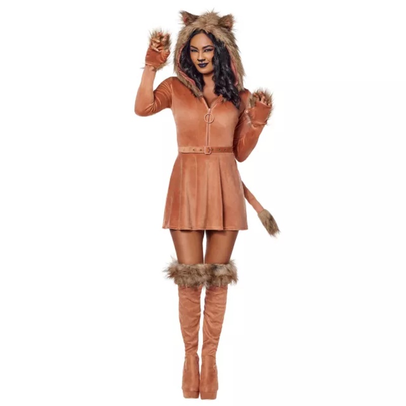Adult Lioness Dress Costume TAN ADULT SMALL