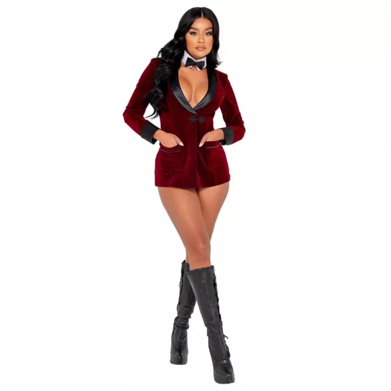 Adult Smoke Lounge Jacket - Playboy BURGUNDY ADULT SMALL