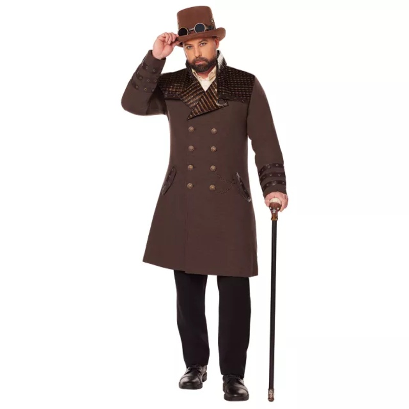 Adult Steampunk Jacket BROWN 2X