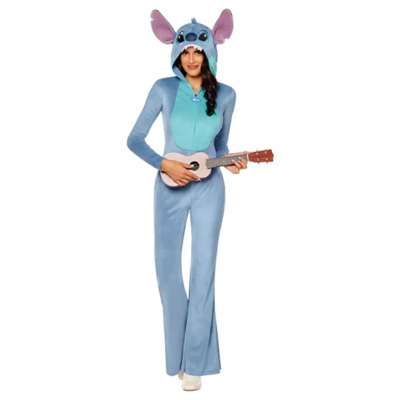 Adult Stitch Flare Jumpsuit - Lilo & Stitch BLUE ADULT SMALL