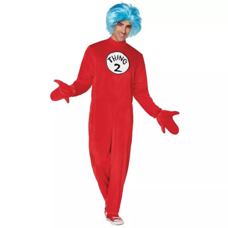 Adult The Thing Plus Size Jumpsuit Costume - The Cat in the Hat RED 2X