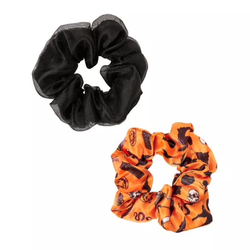 Black and Orange Halloween Icons Scrunchies BLACK AND ORANGE ONE SIZE FITS MOST
