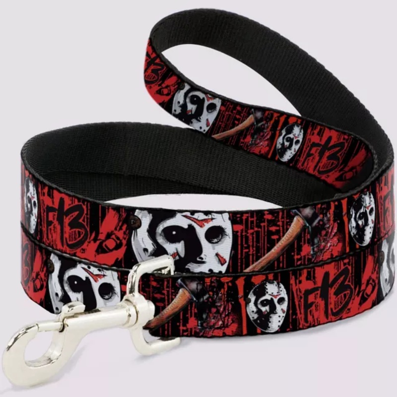 Buckle-Down Black and Red Friday the 13th Dog Leash BLACK AND RED ONE SIZE FITS MOST