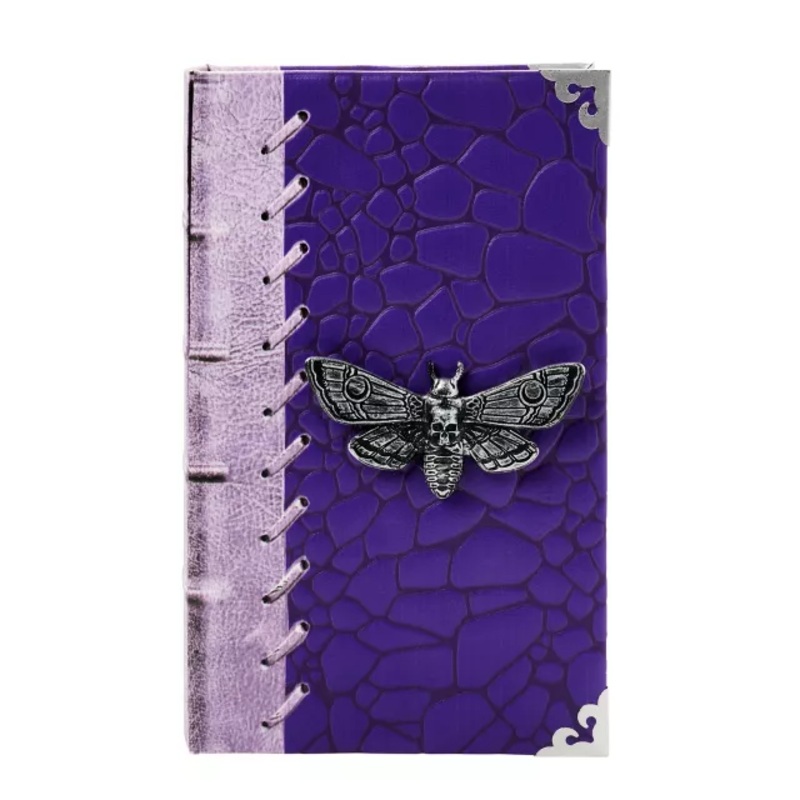 Death Moth Book Trinket Box PURPLE 10 INCHES