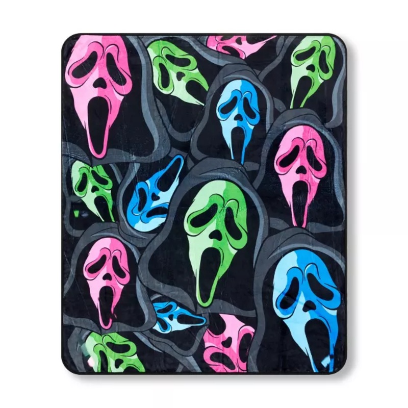 Ghost Face Tricolor Mask Fleece Blanket MULTI-COLOR 60 IN X 50 IN