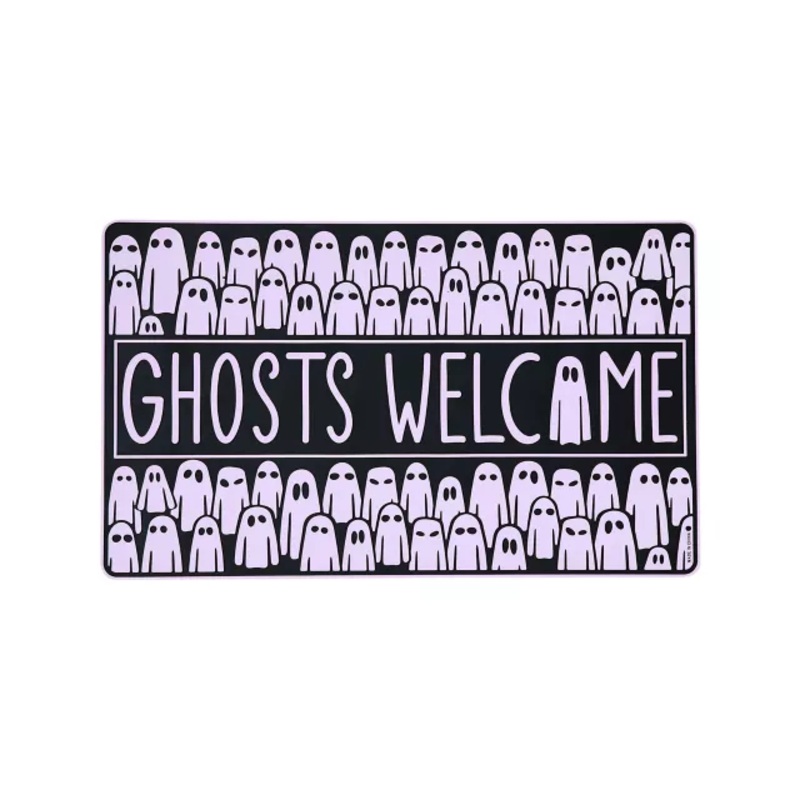 Ghostly Welcome Doormat PURPLE