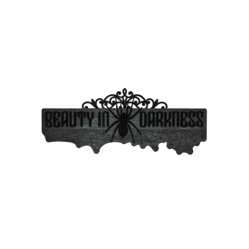 Gothic Noir Beauty in Darkness Sign BLACK/GRAY 20 INCH